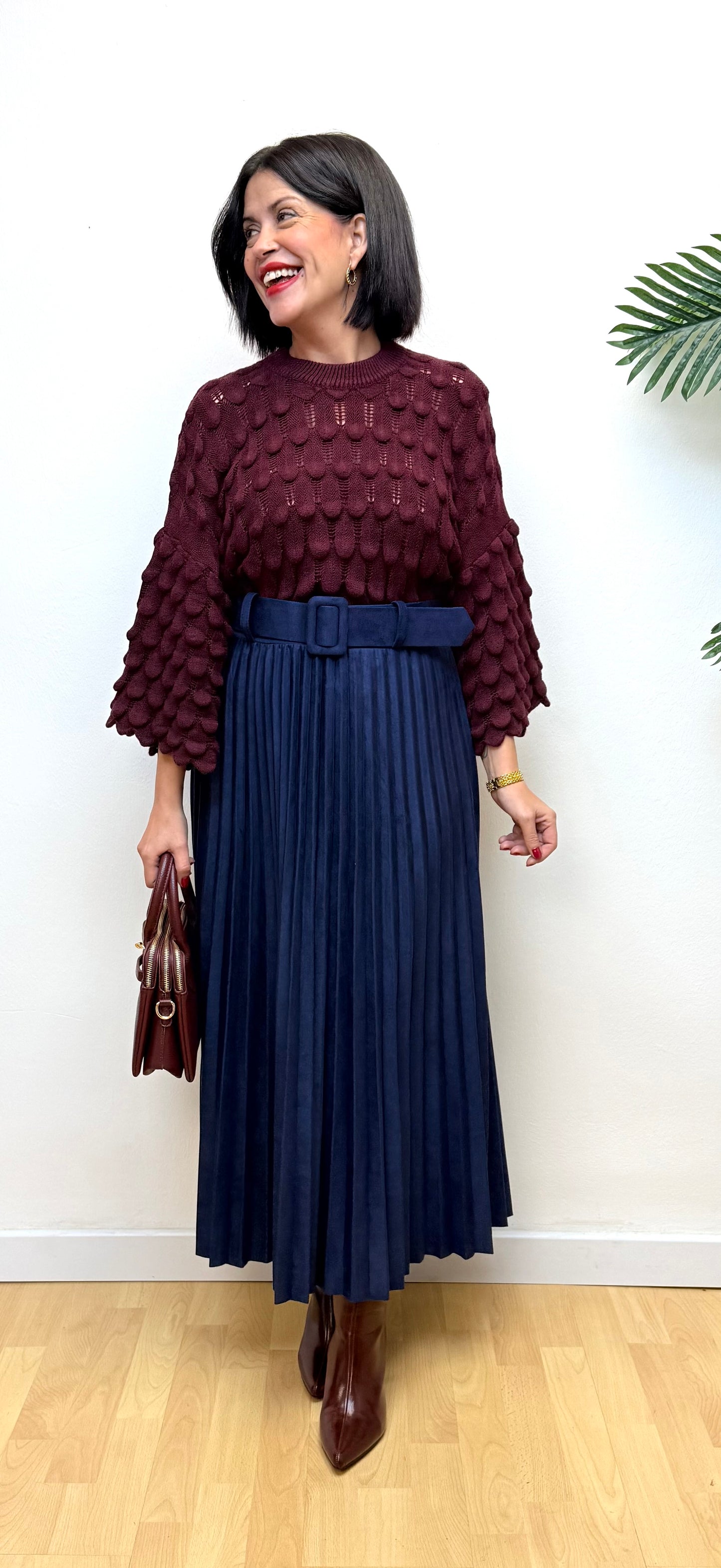 Jersey detalles Burdeos Camila