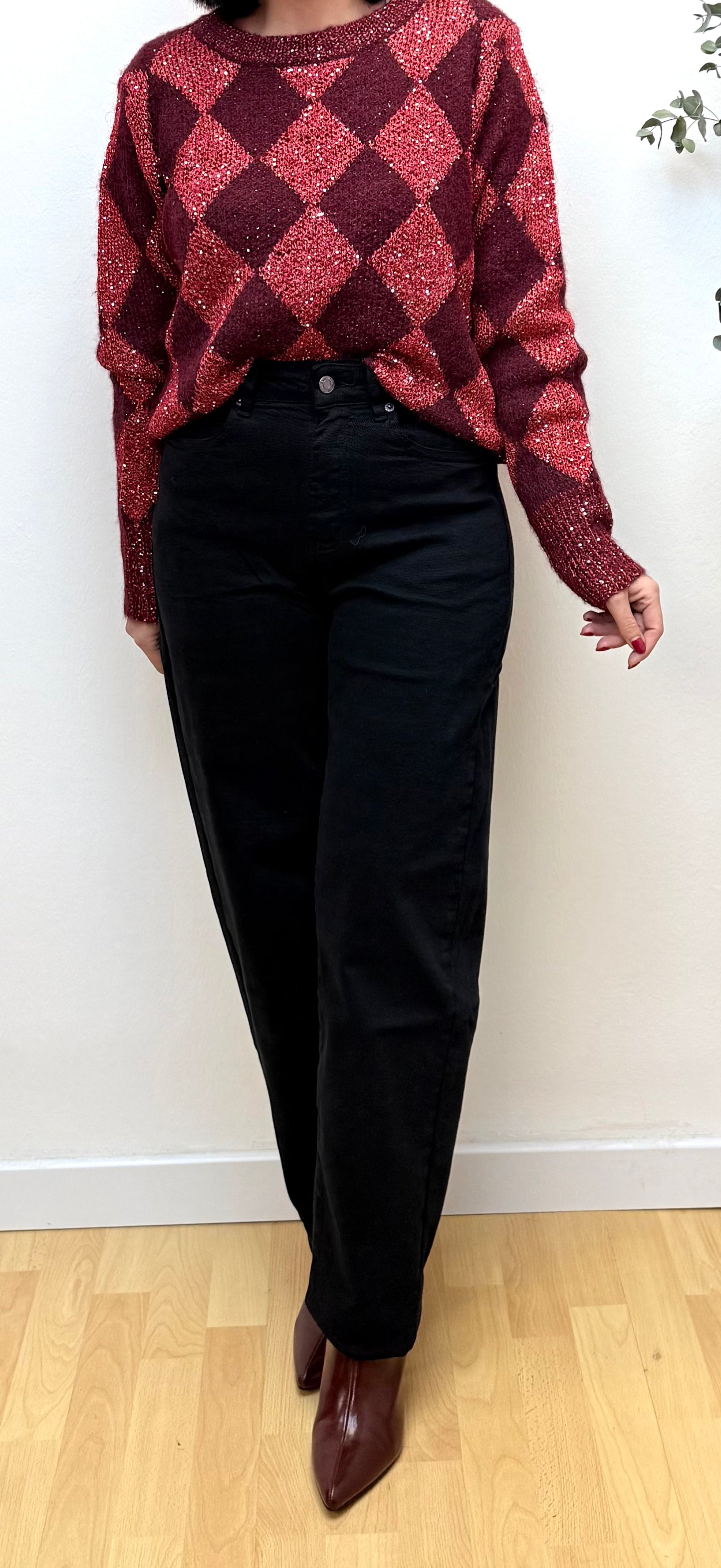 Jeans mom fit negro - AC