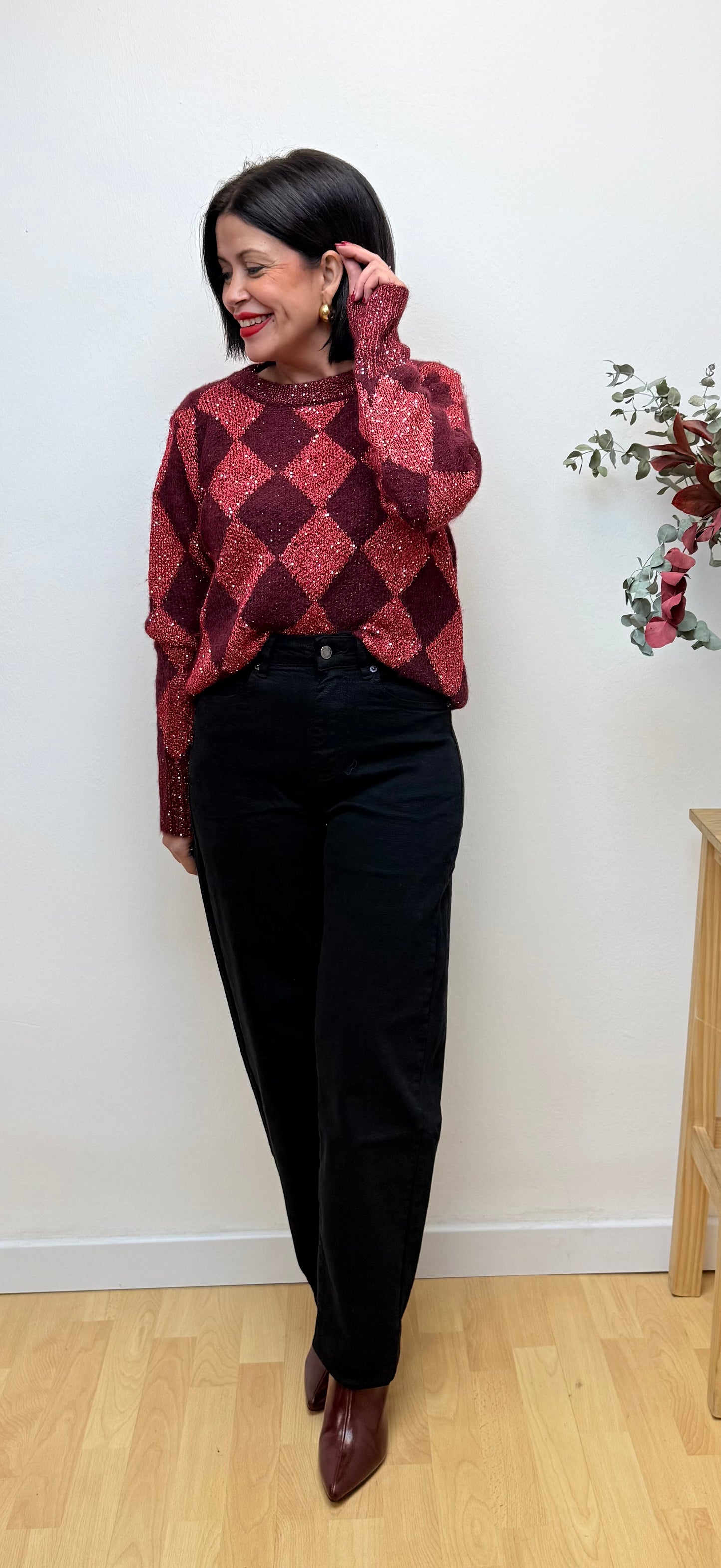 Jeans mom fit negro - AC