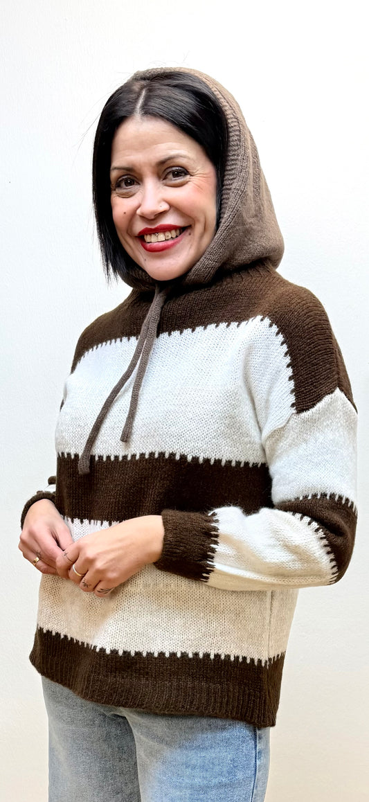 Jersey rayas chocolate Manuela