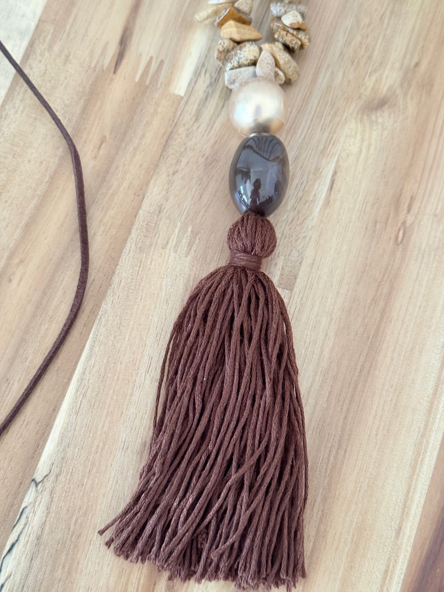 Collar largo chocolate
