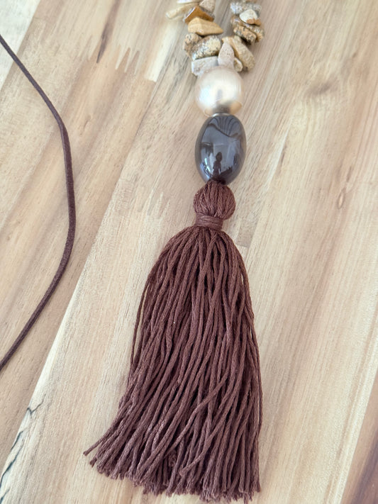 Collar largo chocolate