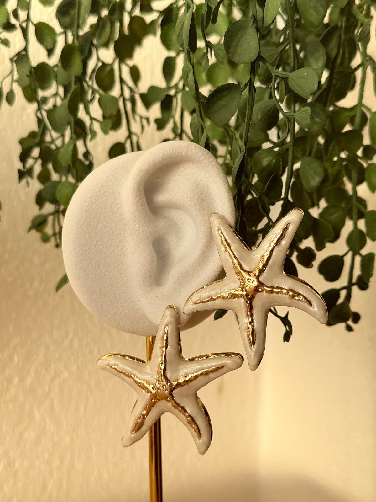 Pendientes acero estrella blanco - AC