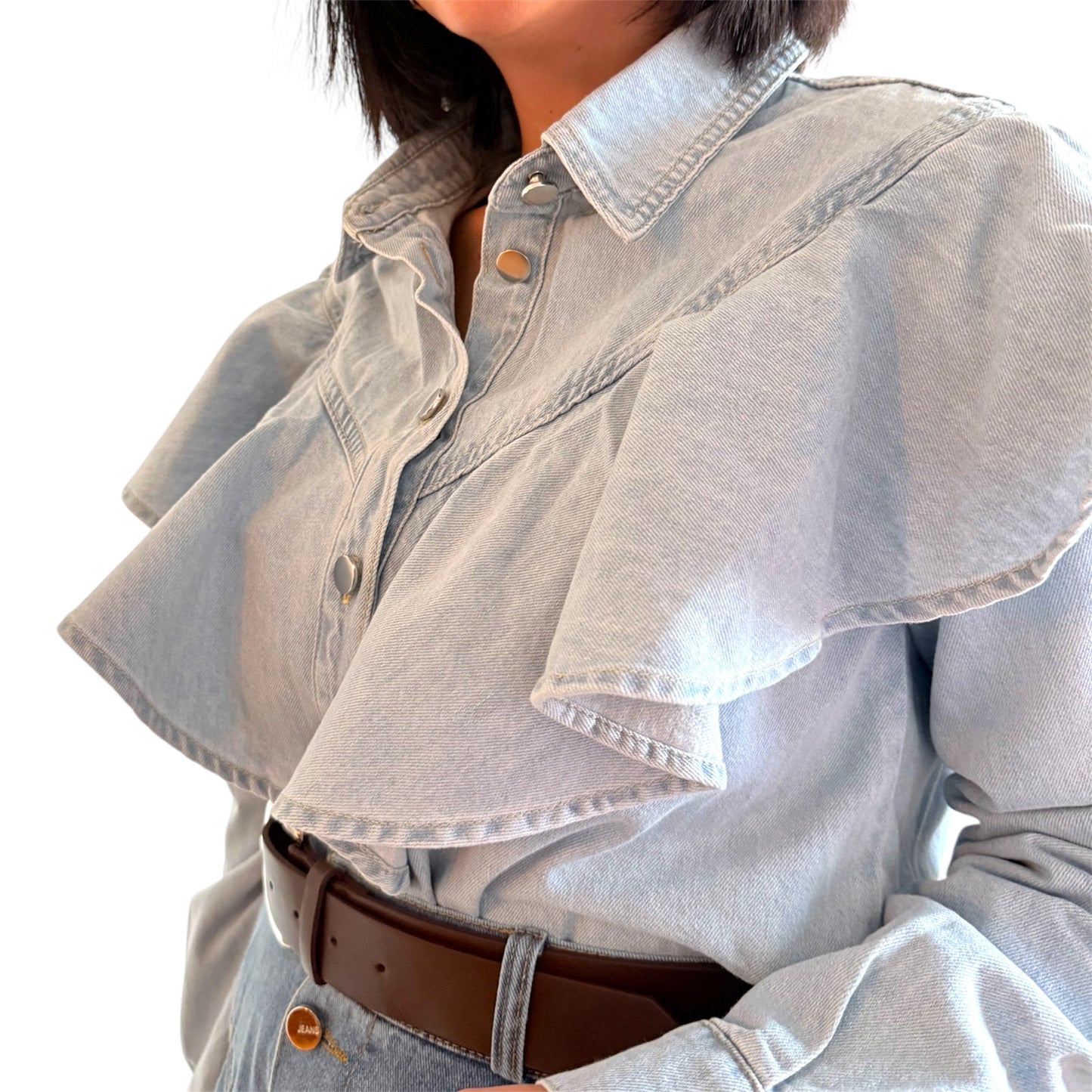 Camisa volantes denim Macarena