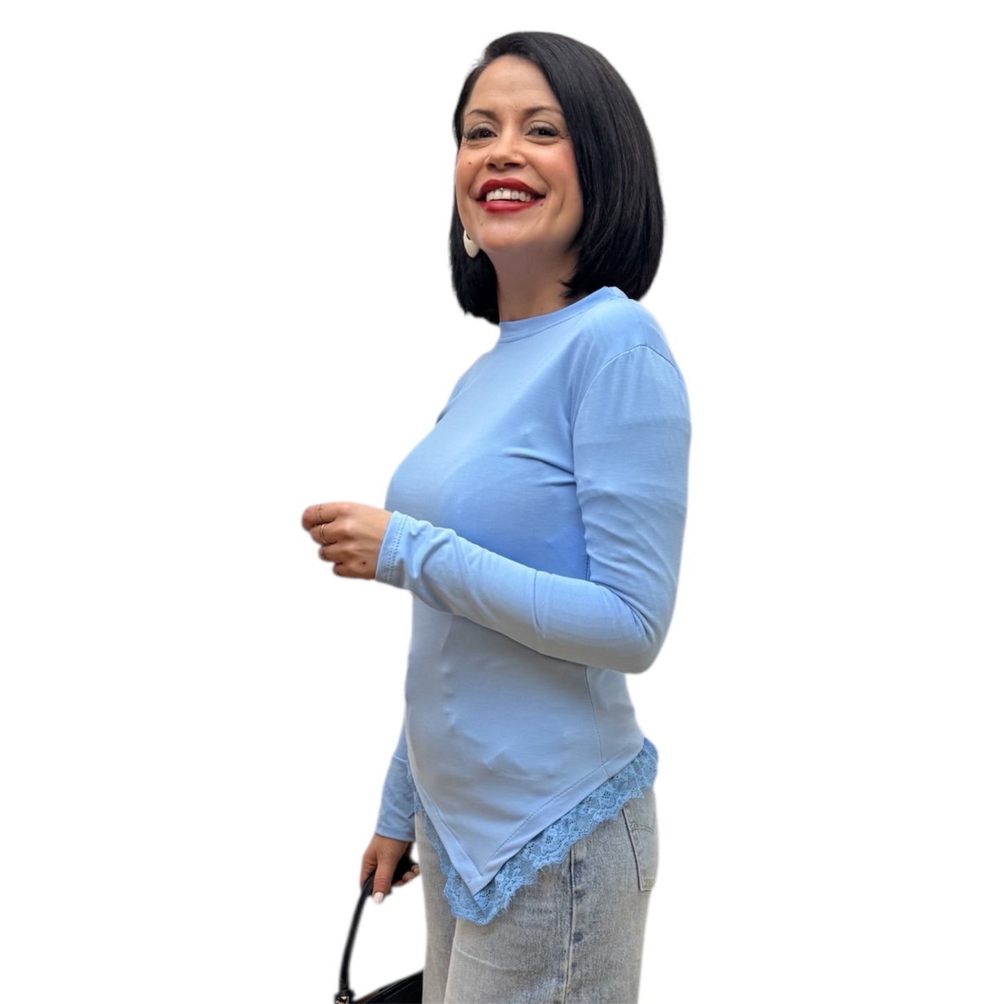 Camiseta basic chocolate azul bebé.