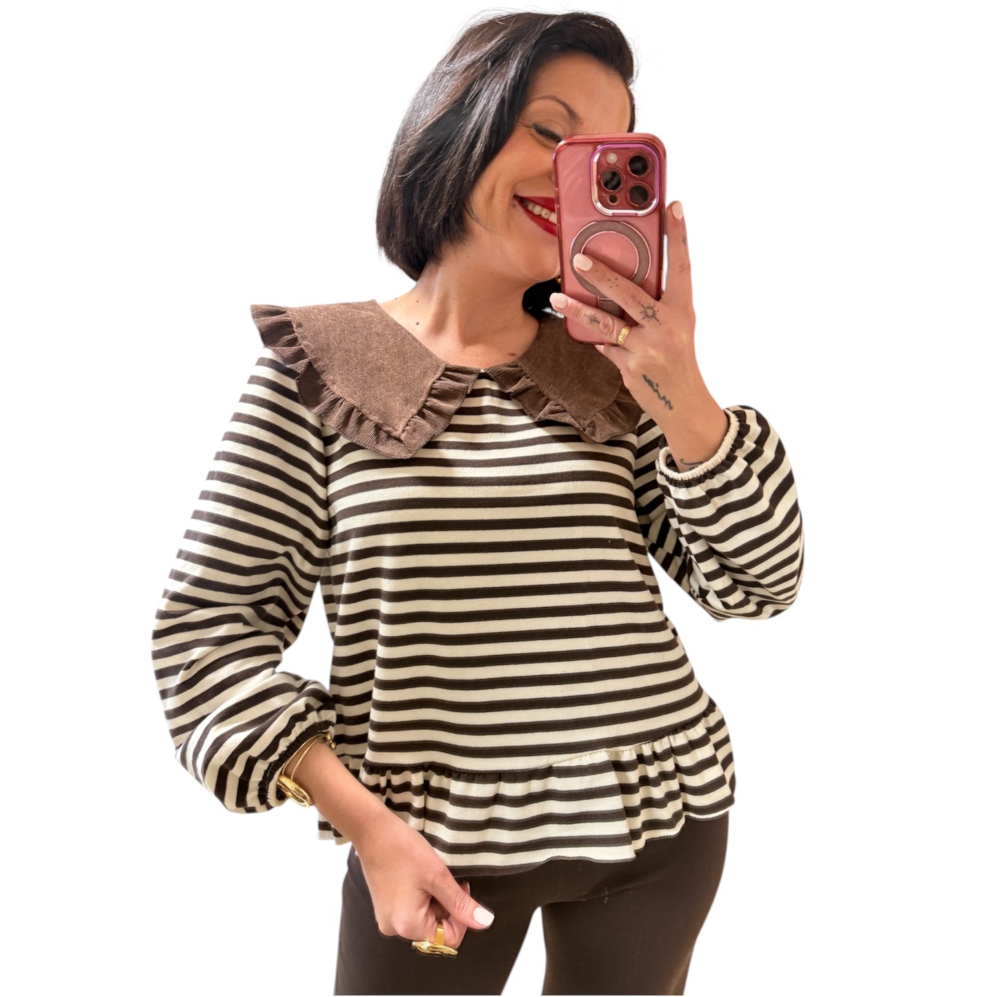 Jersey marinera cuello bebe chocolate Carmela