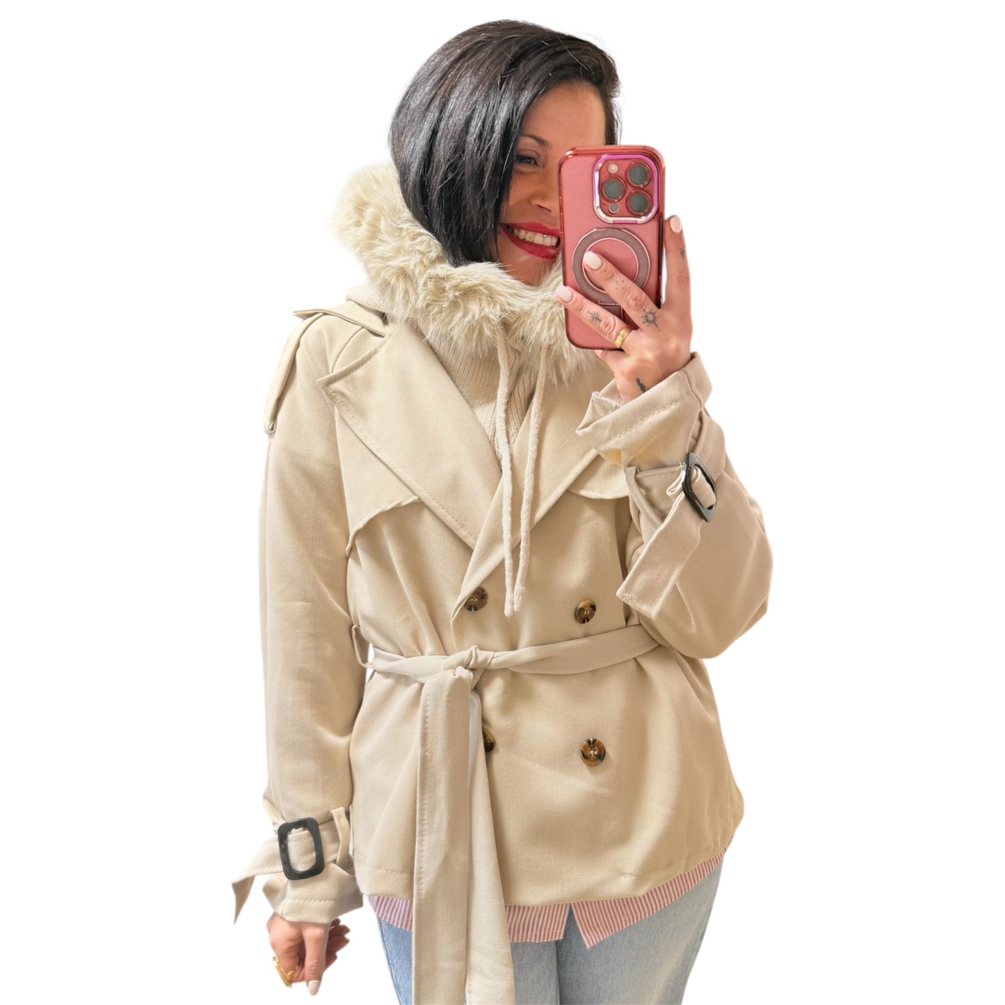 Balaclava pelo beige