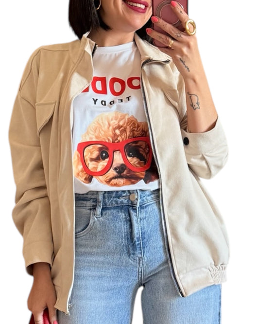 Chaqueta crudo antelina