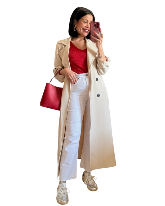 Gabardina crudo larga Sofi