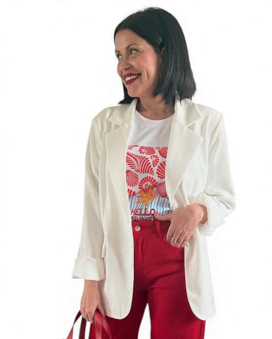 Blazer con forro blanca