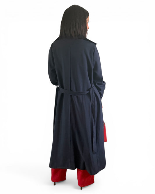 Gabardina azul marino larga Sofi