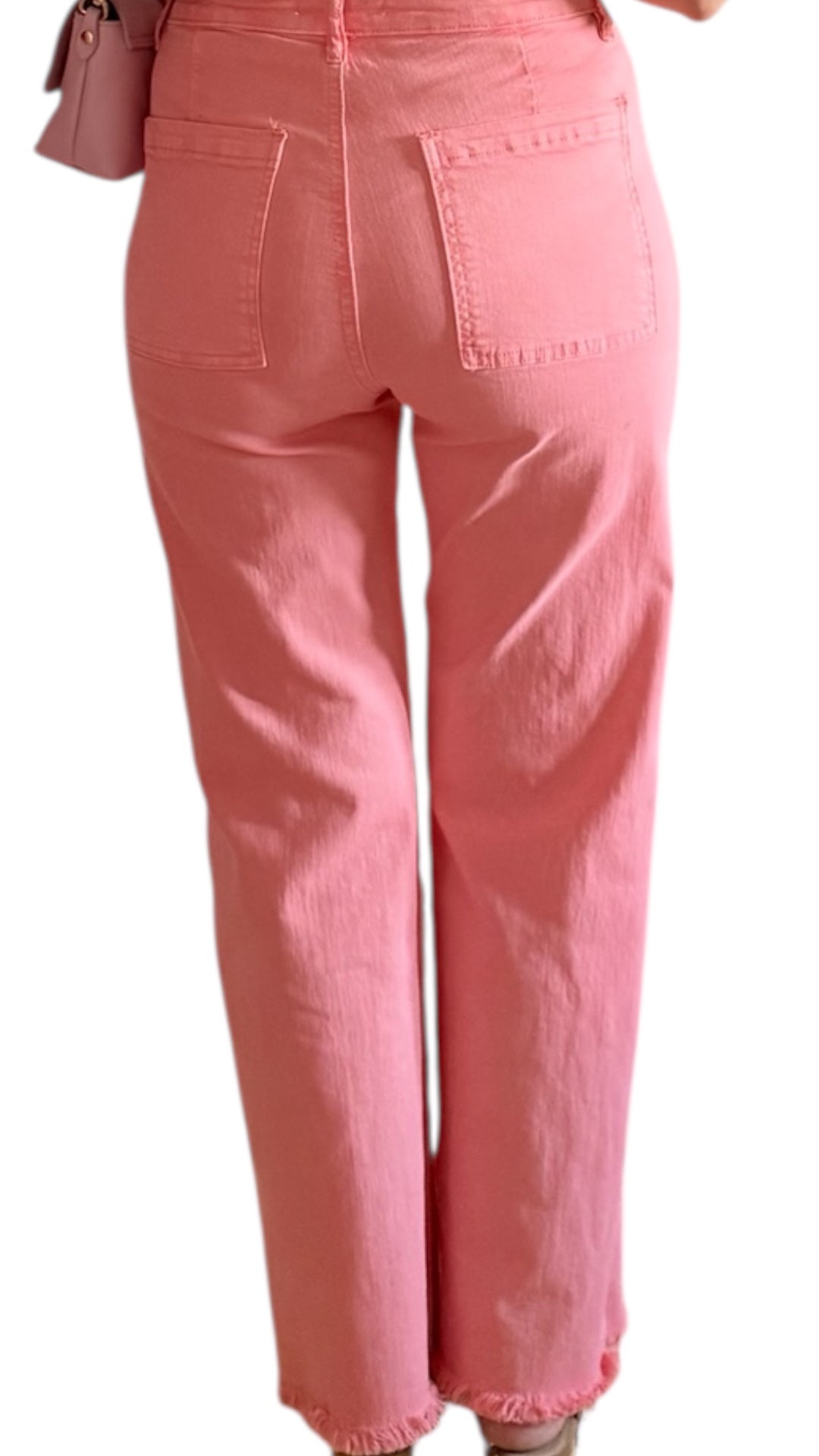 Jeans rosas desflecados