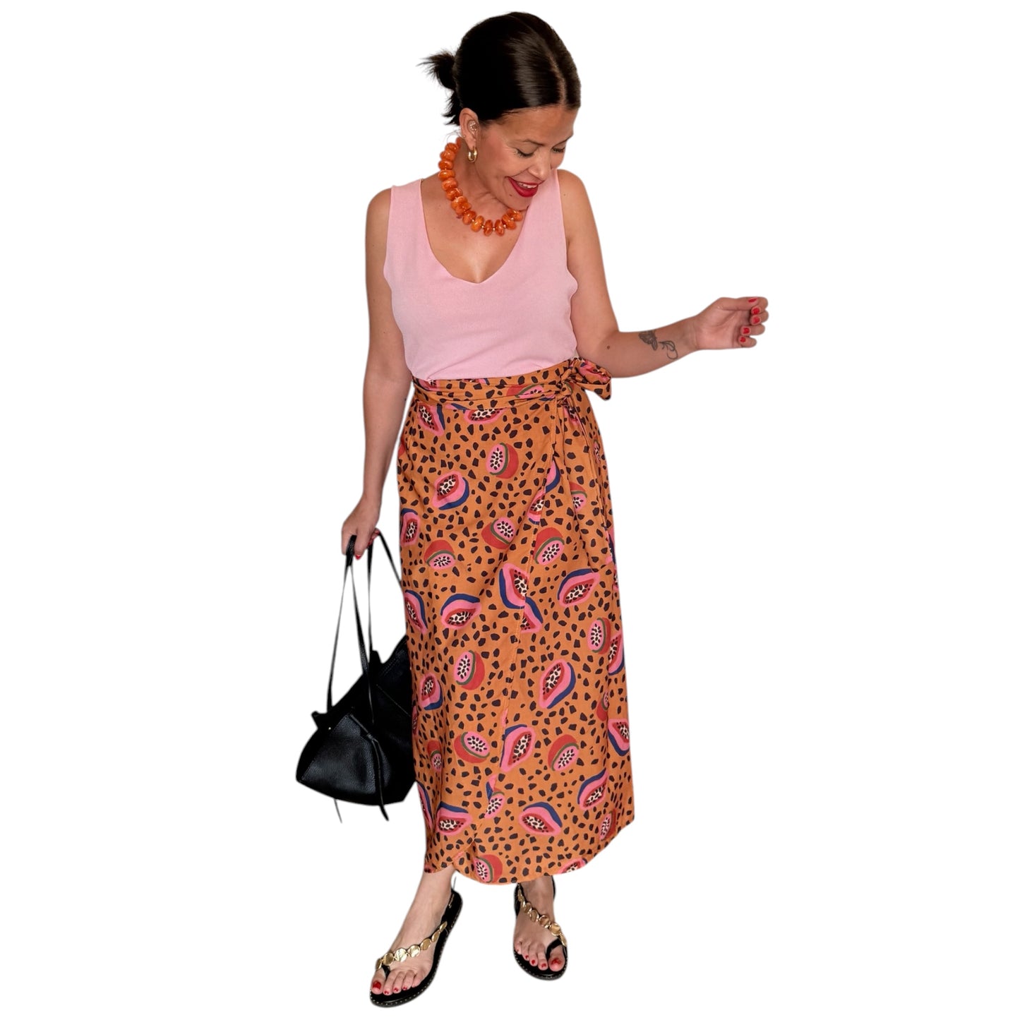 Falda pareo Papaya naranja