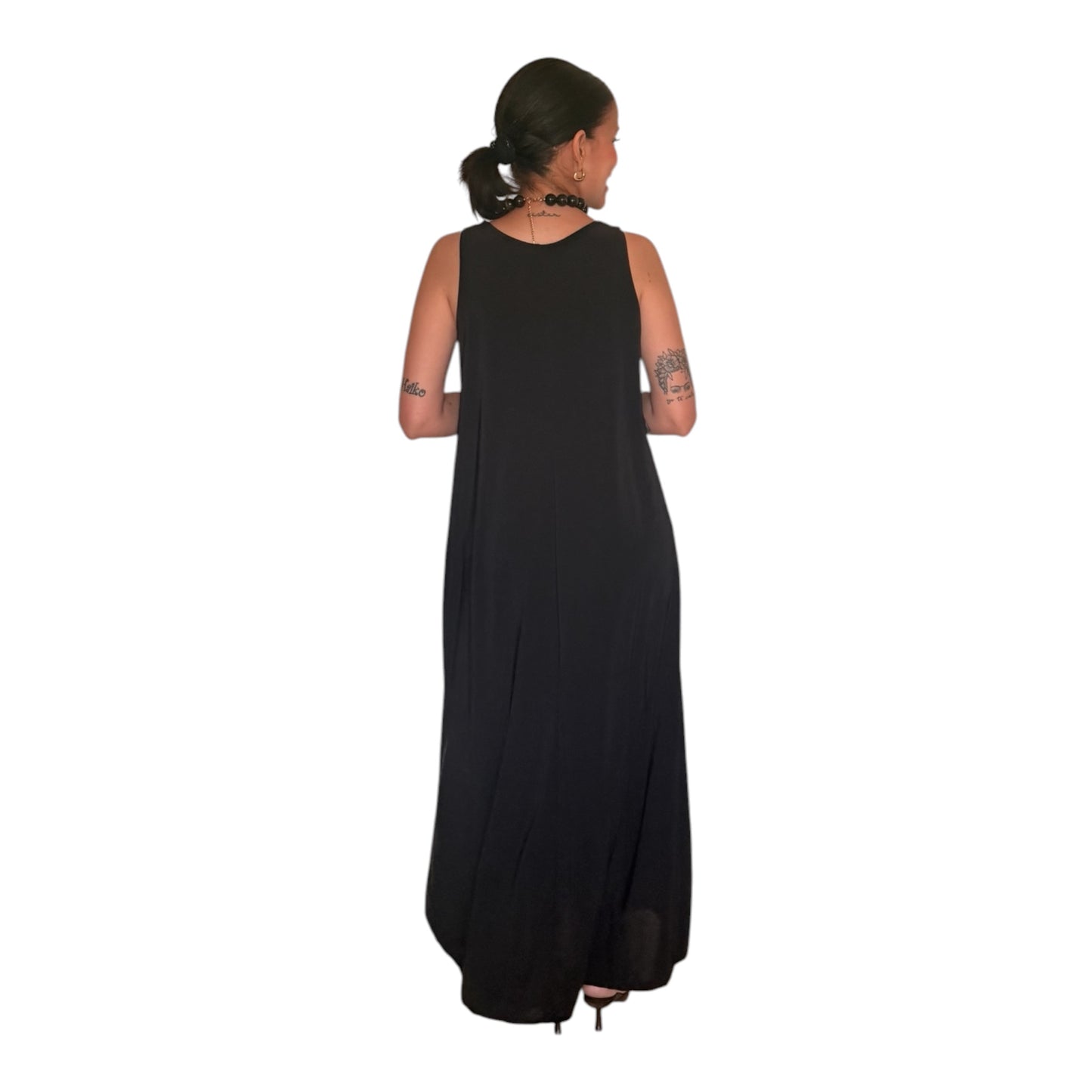 Vestido liso negro AMY