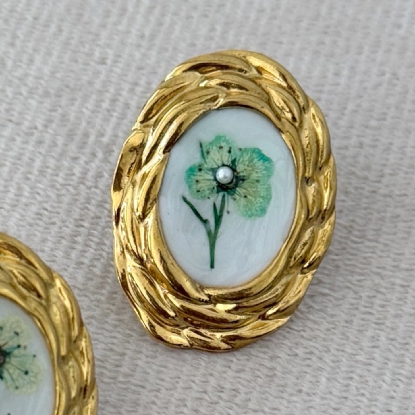 Pendiente flowers verde