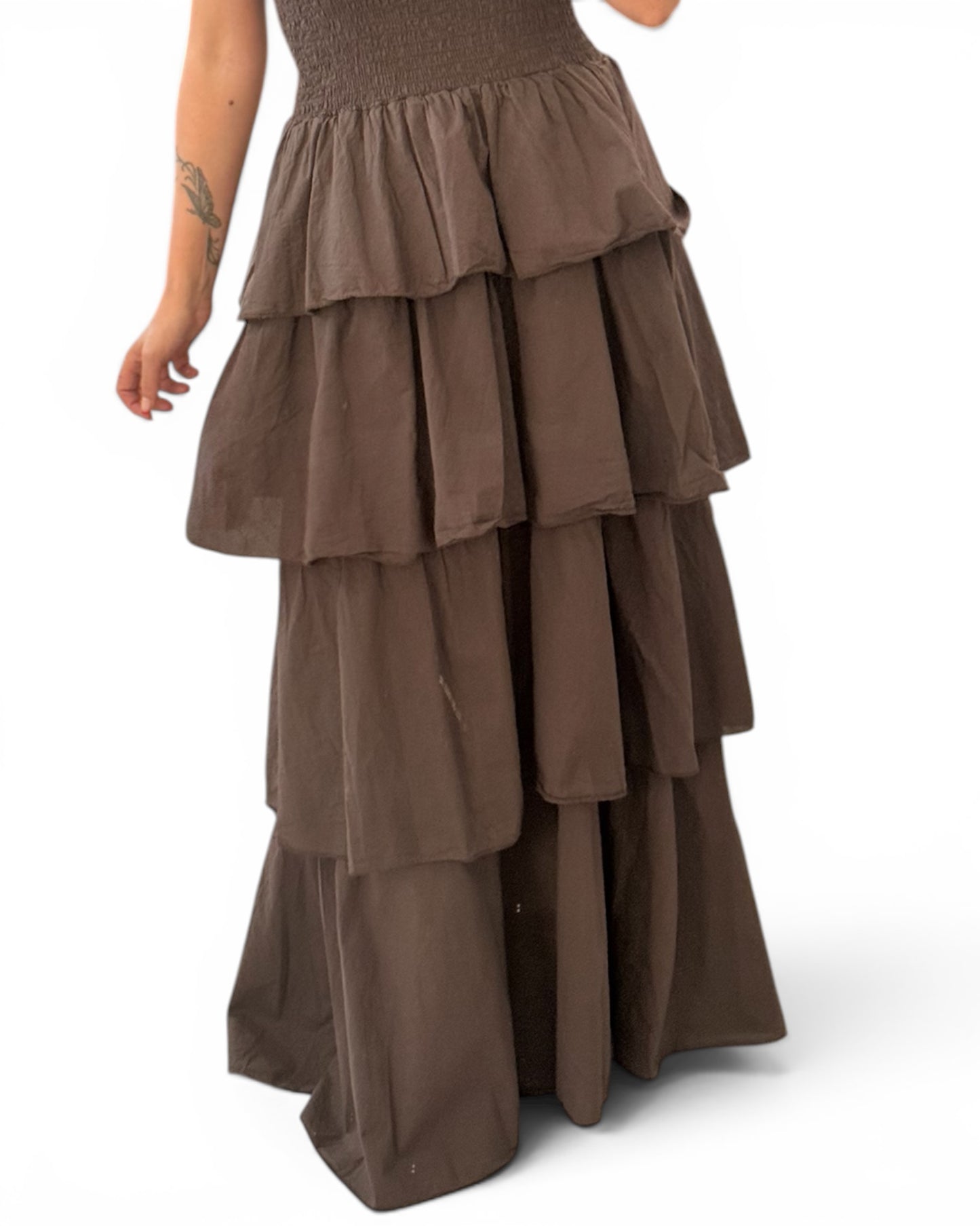 Vestido Volantes chocolate