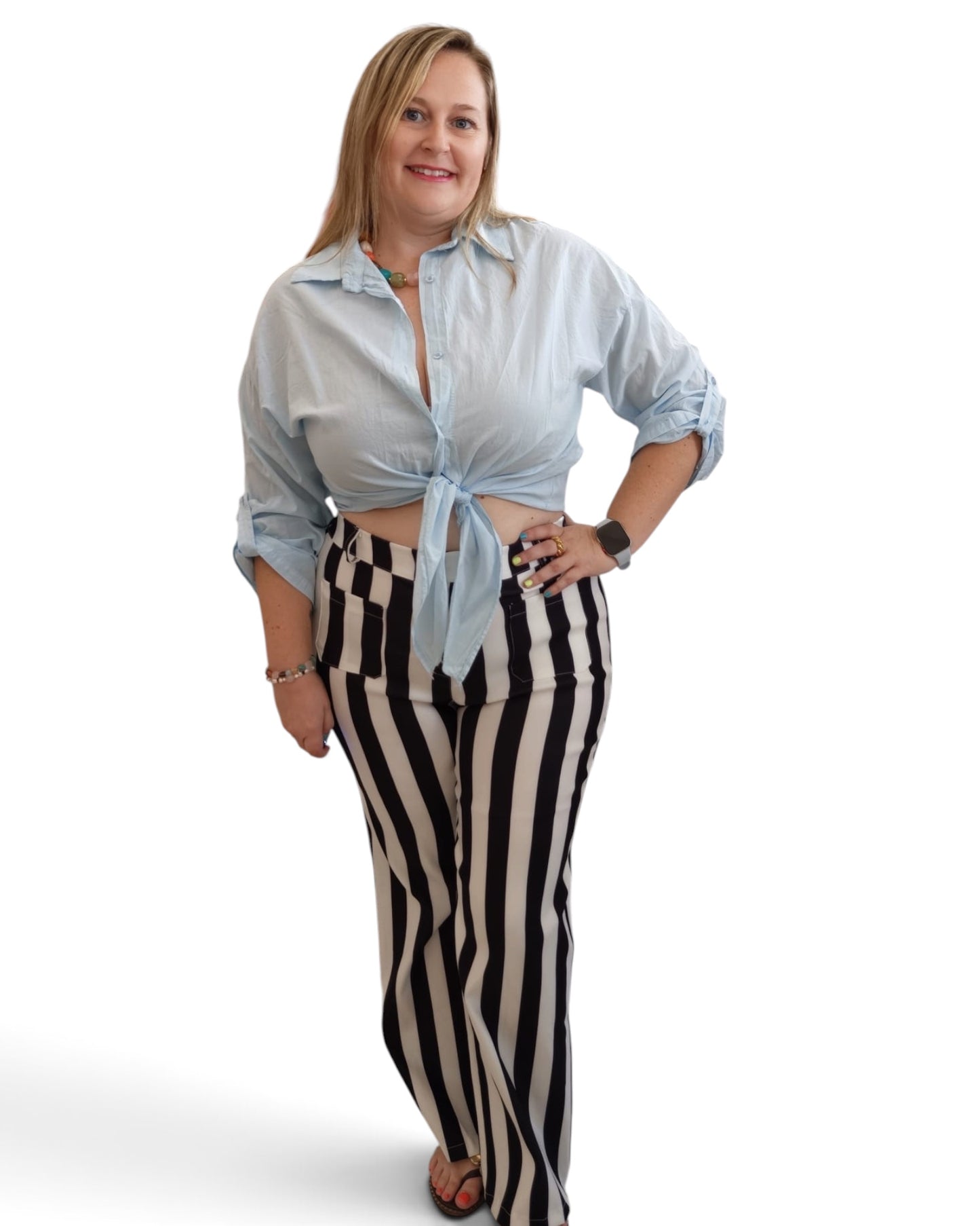 Pantalón rayas negro y blanco