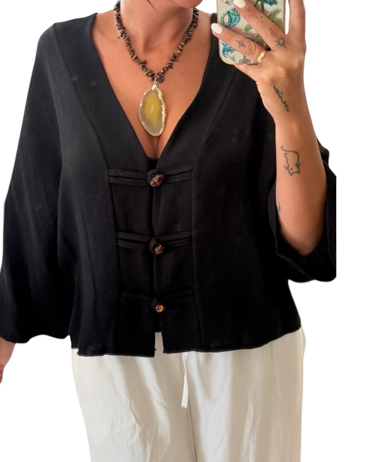 Blusa Sanghai negra