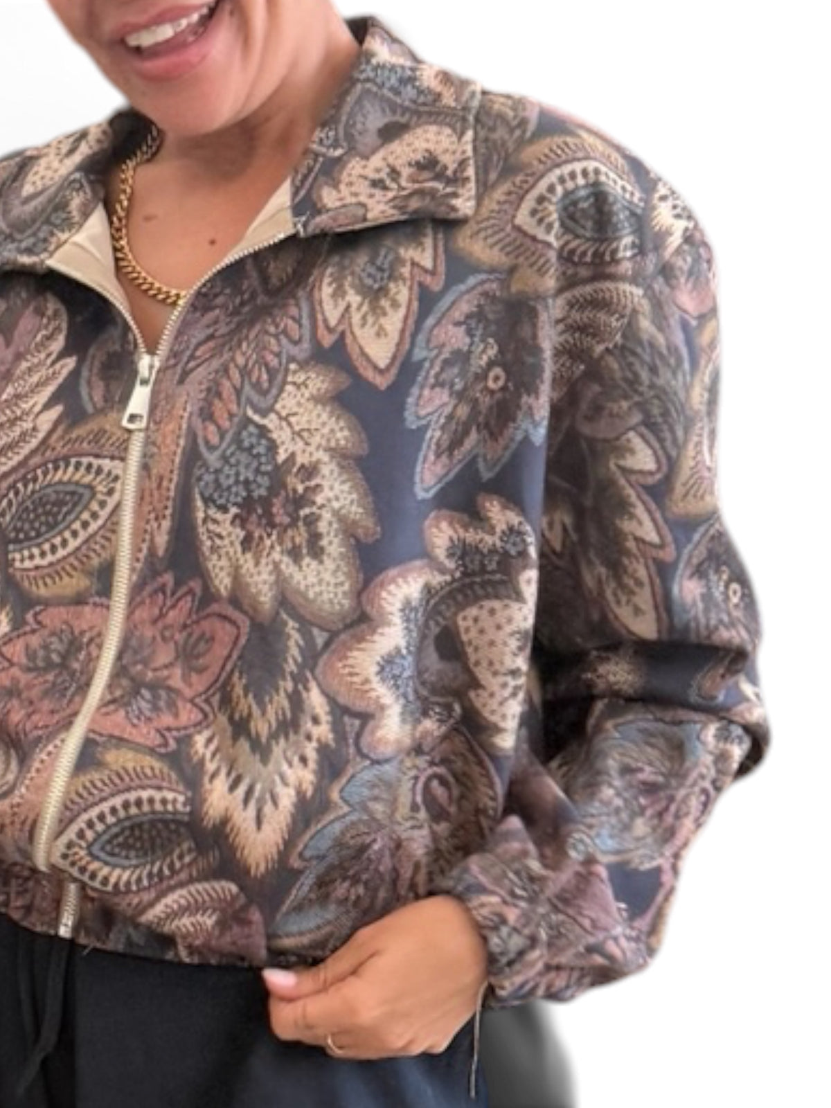 Bomber floral azul