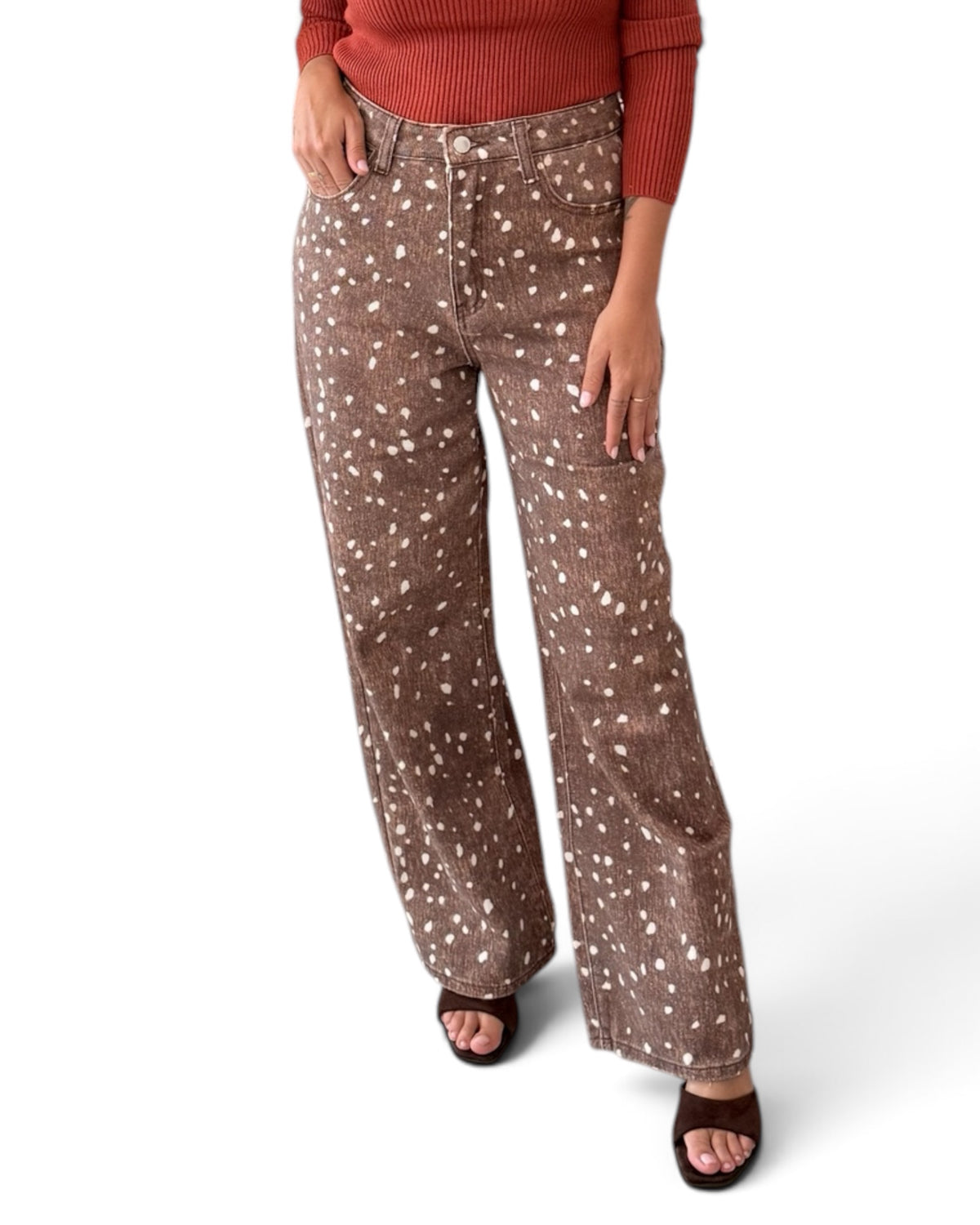 Jeans wide led bambi oscuro
