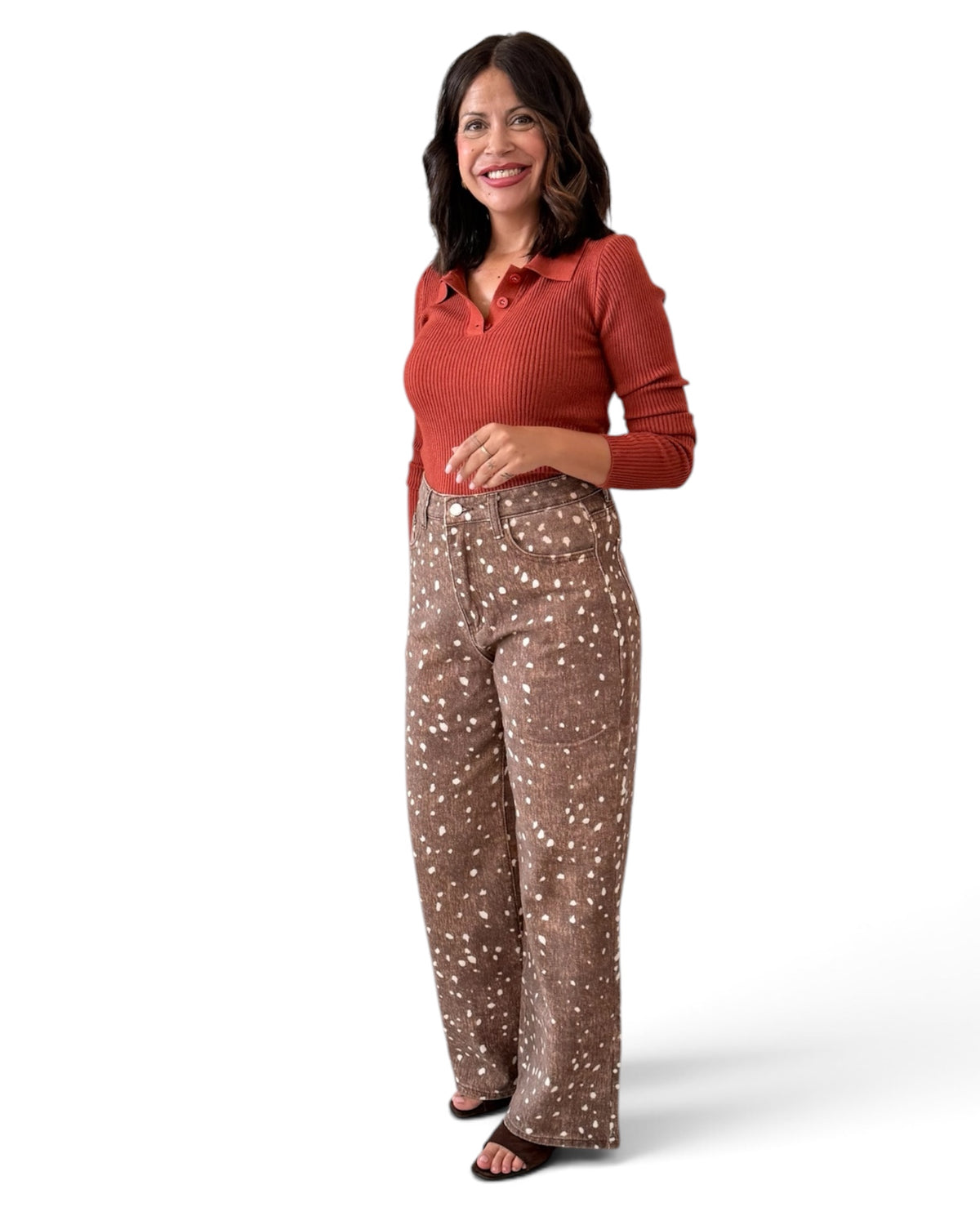 Jeans wide led bambi oscuro