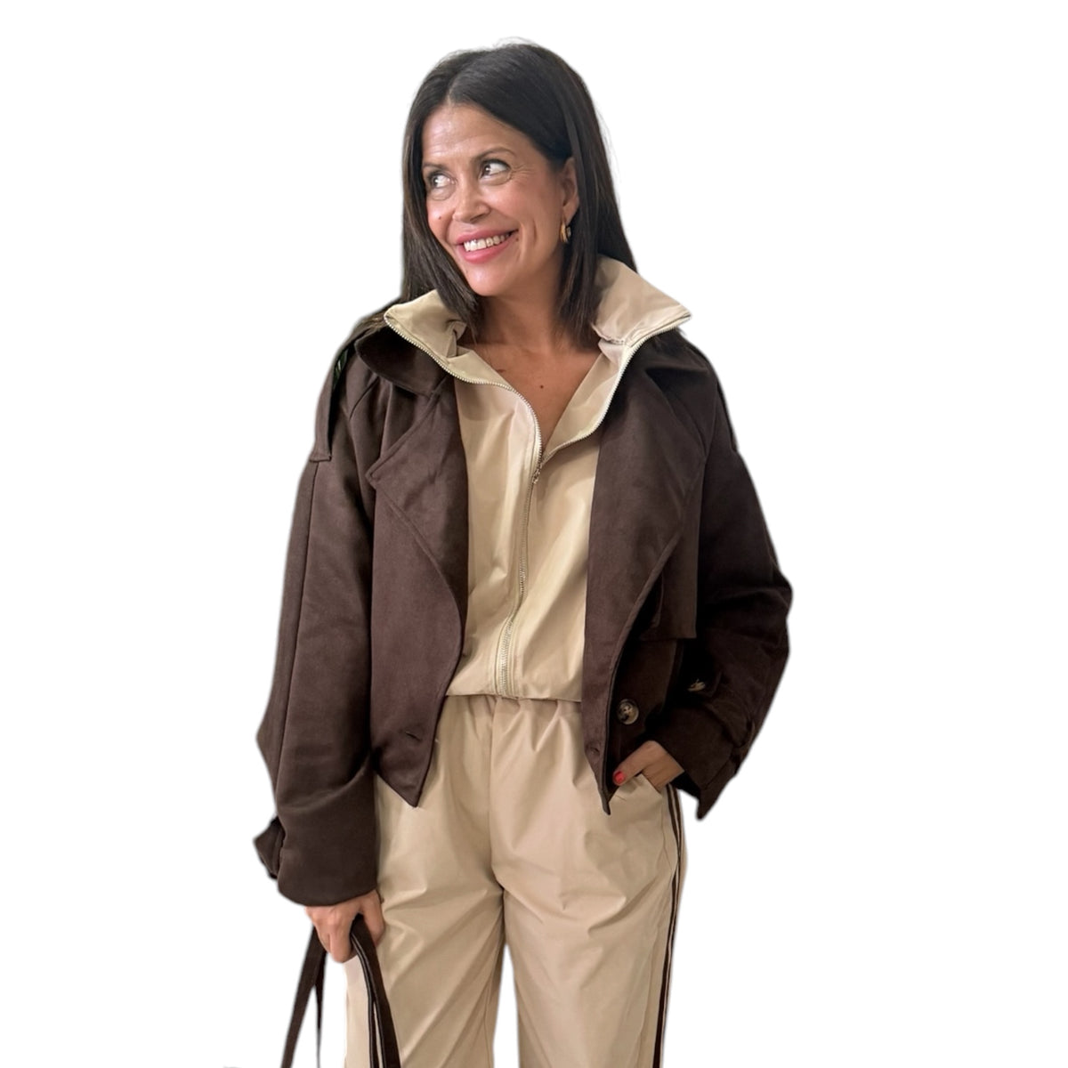 Chaqueta camel chocolate