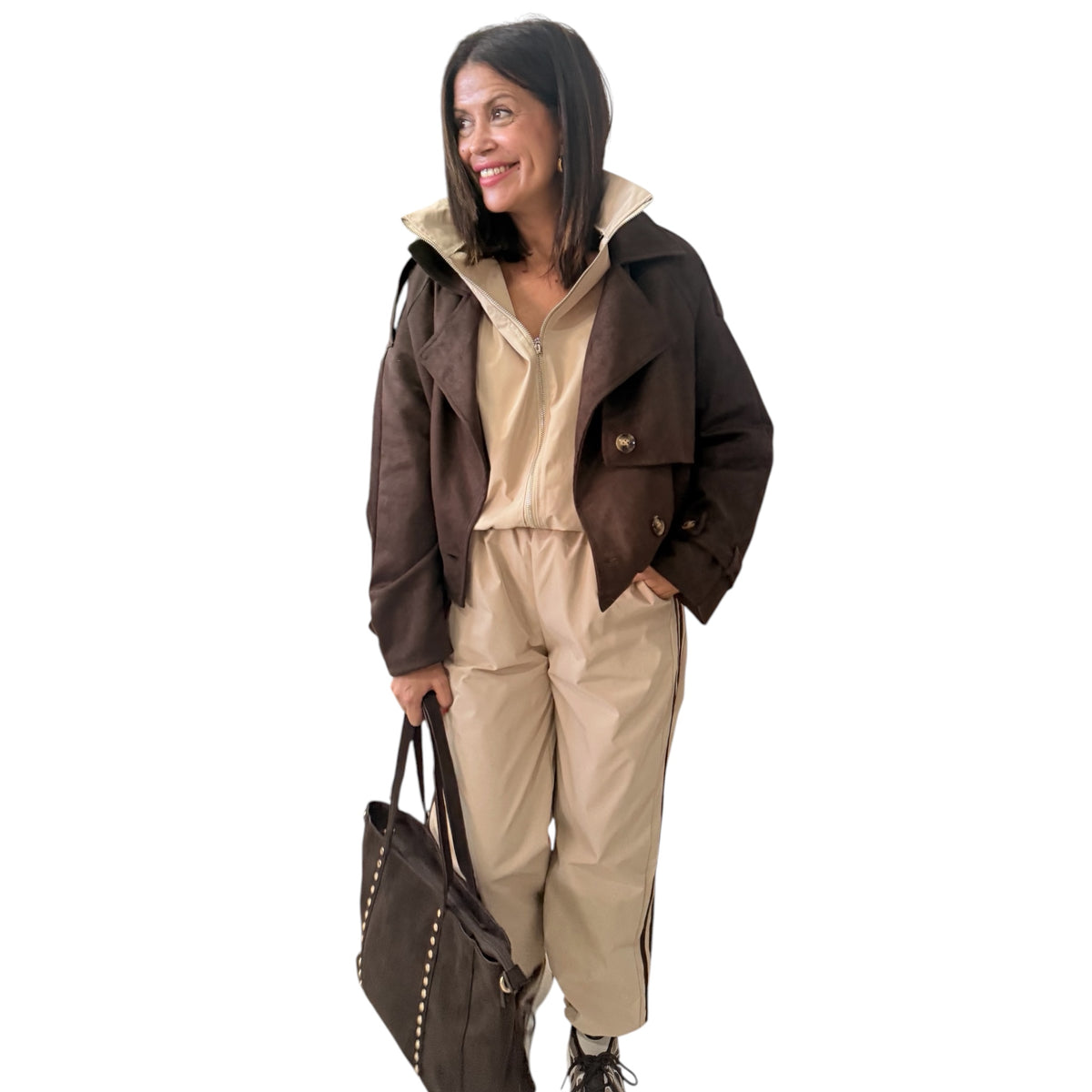 Chaqueta camel chocolate