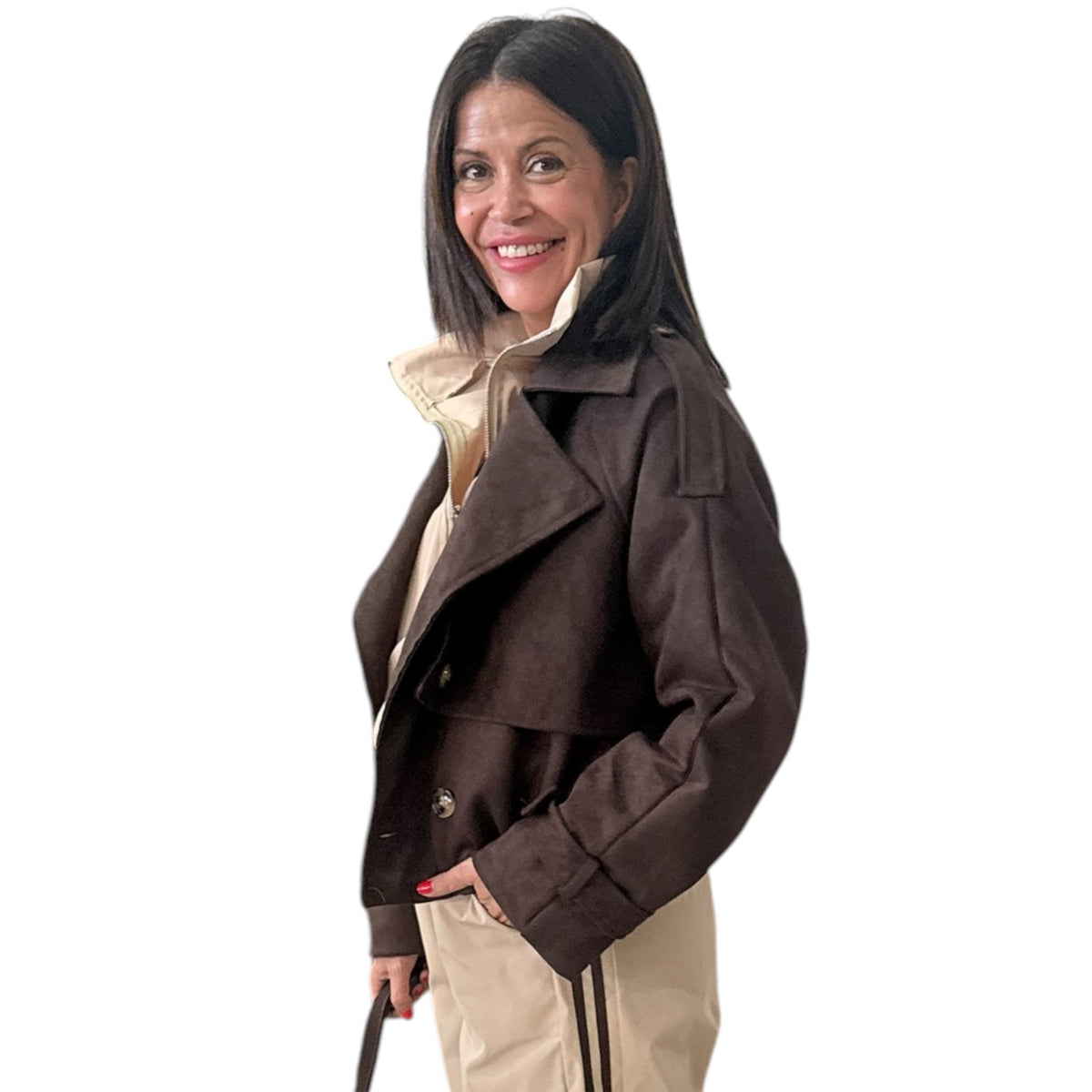 Chaqueta camel chocolate