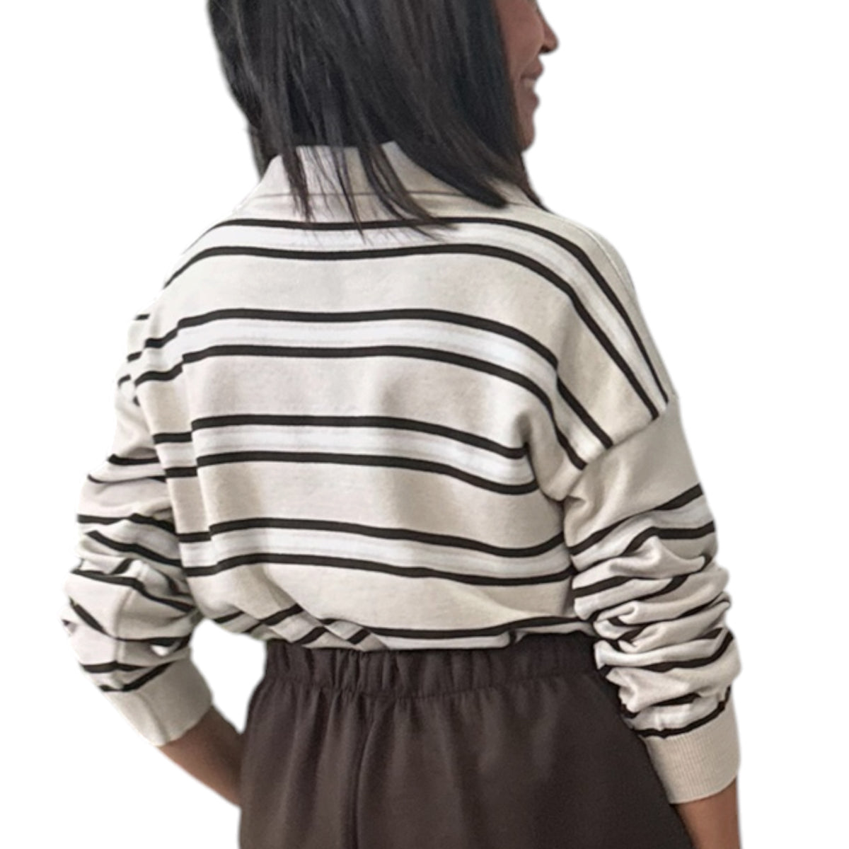 Polo rayitas choco-beige