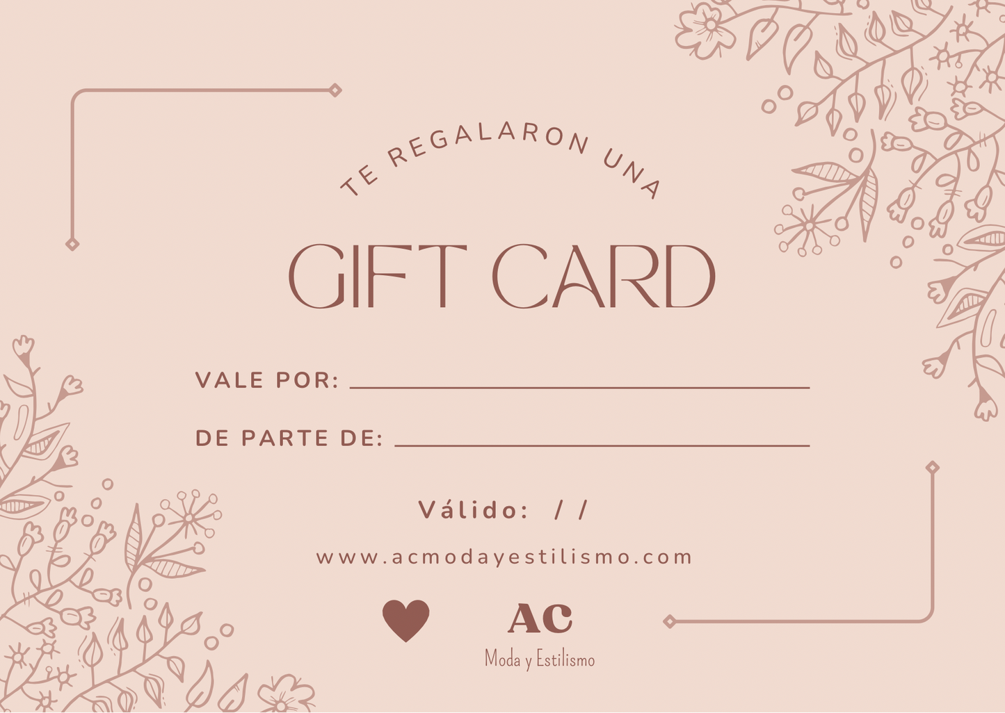 Tarjeta Regalo AC moda
