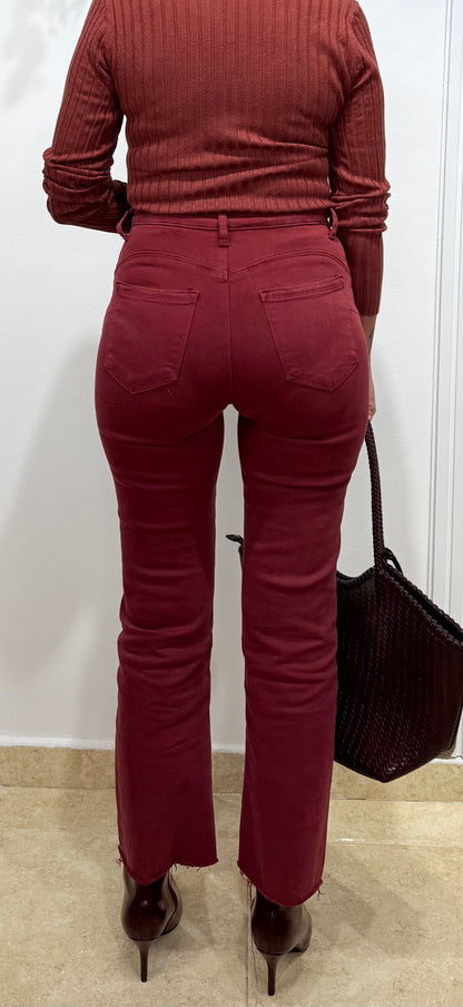 Jeans faja reductora  burdeos