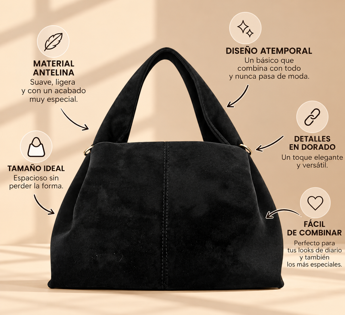 Bolso serraje negro