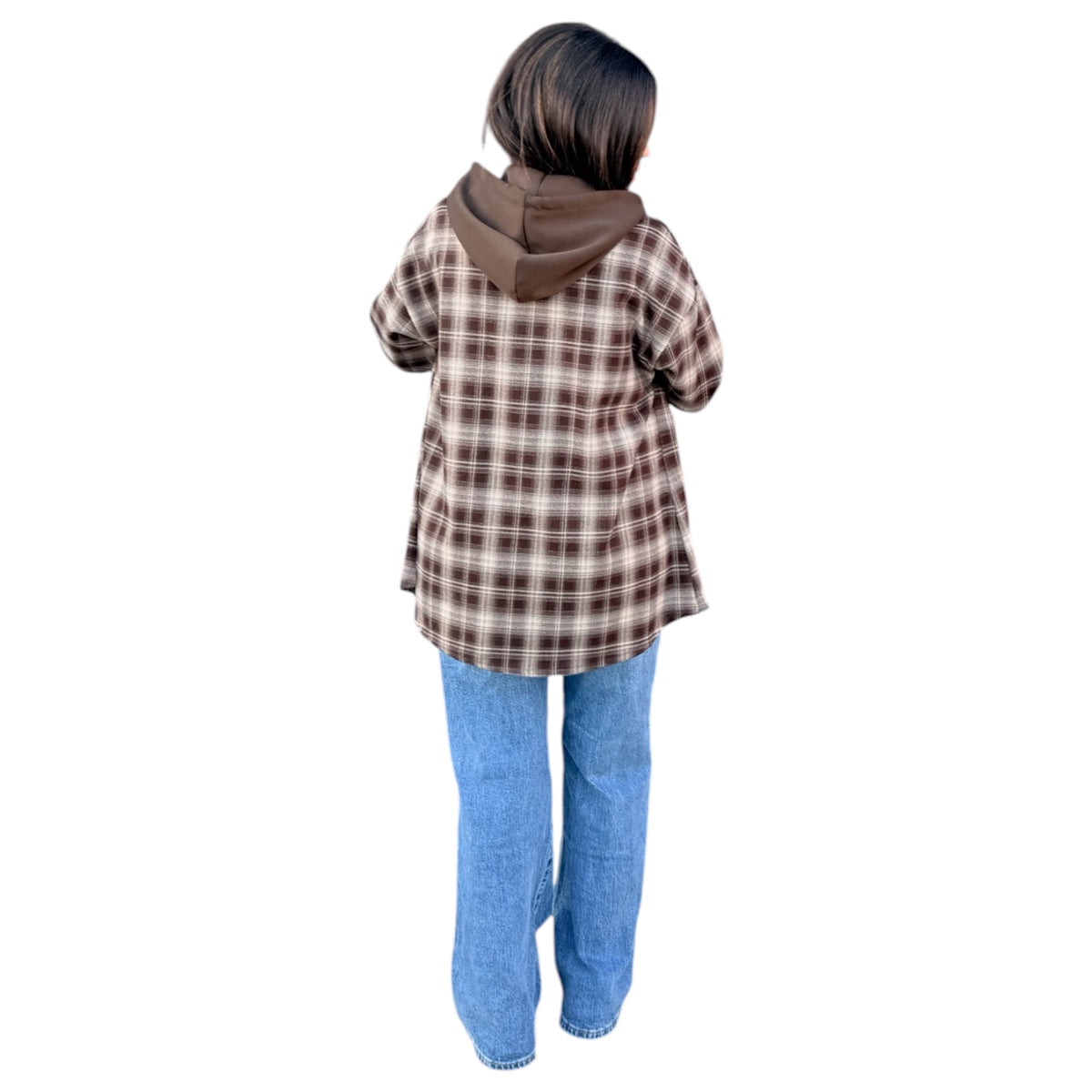 Camisa cuadros capucha