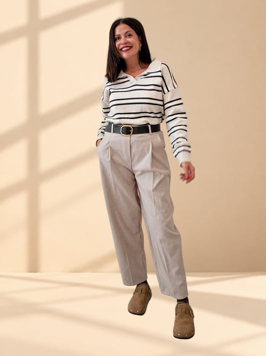 Pantalón vestir beige