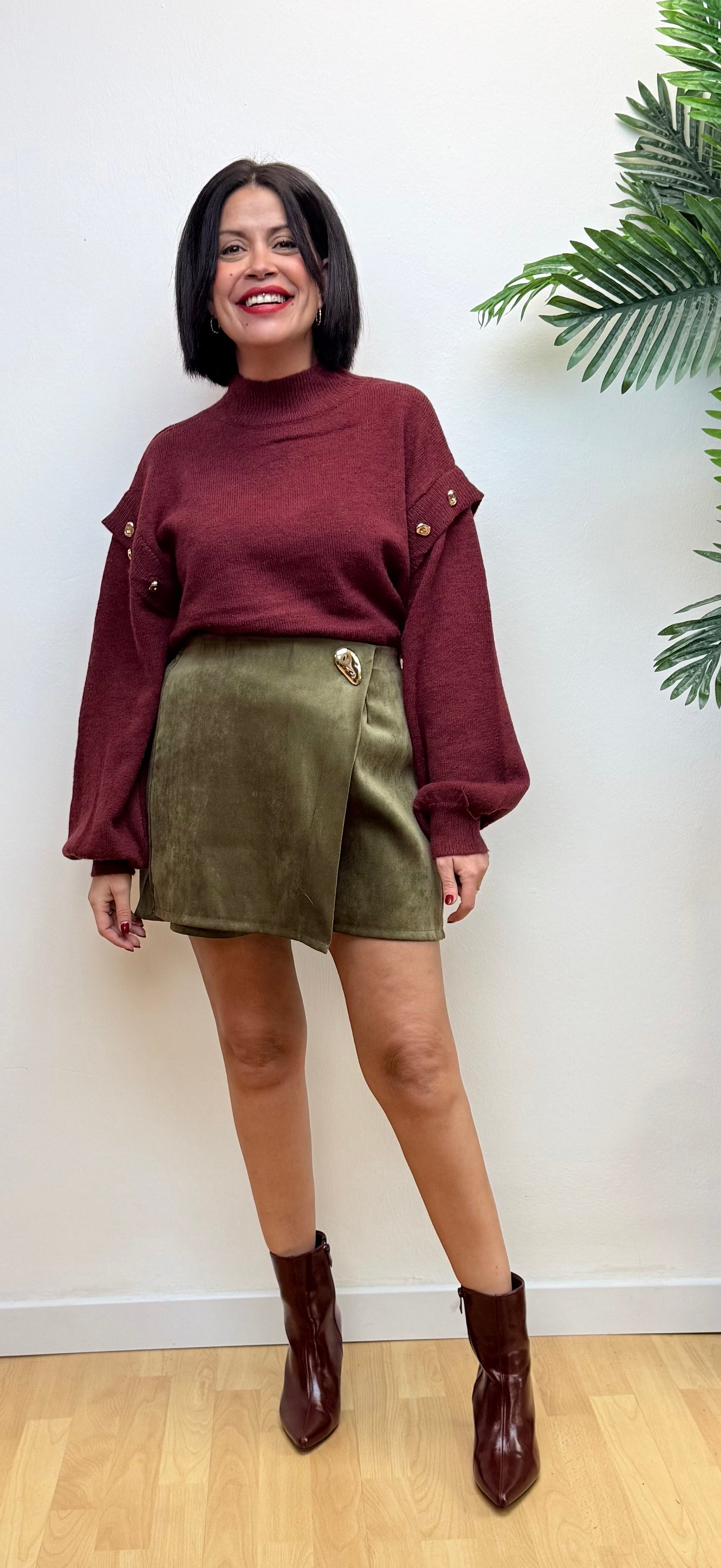 Jersey burdeos botones dorados