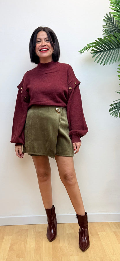 Jersey burdeos botones dorados