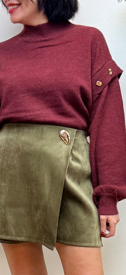 Jersey burdeos botones dorados