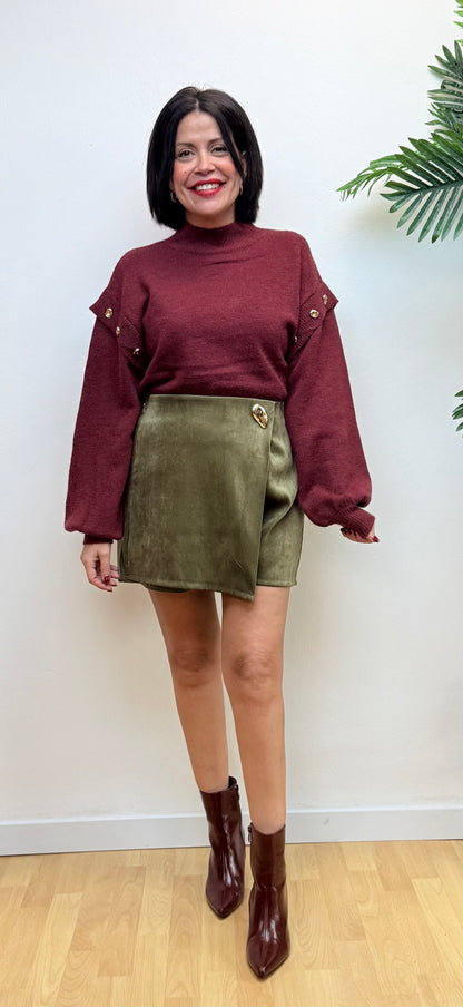 Jersey burdeos botones dorados