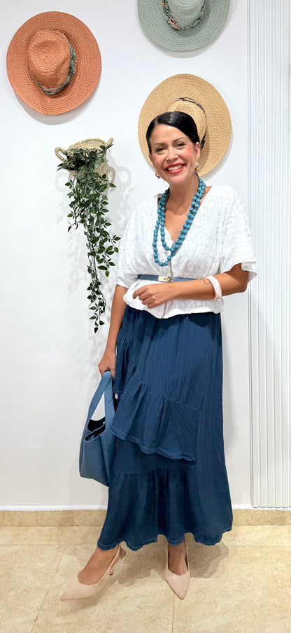 Bomber lentejuelas blanca