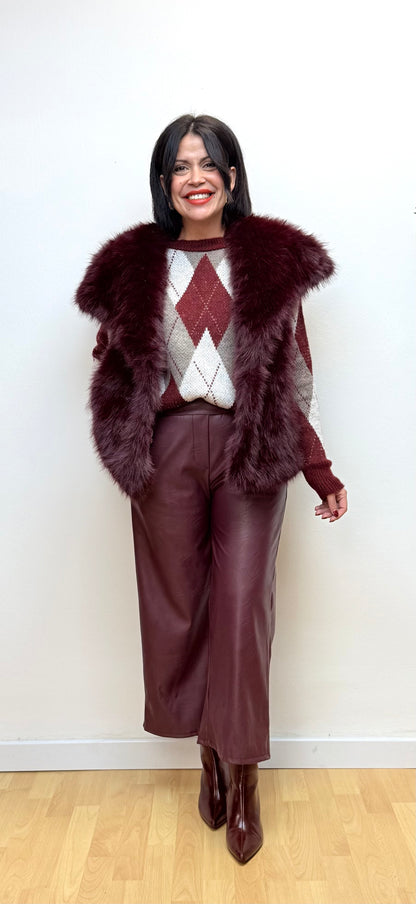 Jersey rombos burdeos Mía