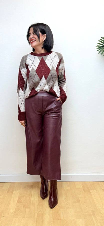 Jersey rombos burdeos Mía