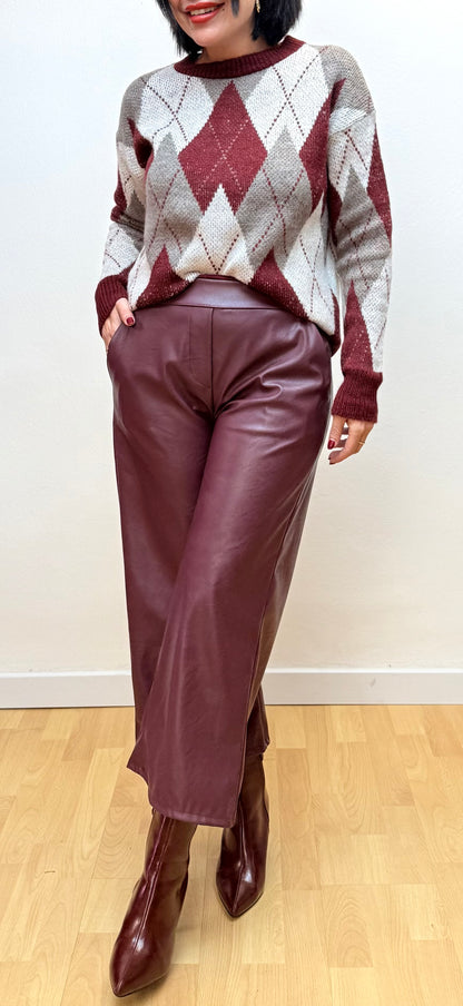 Jersey rombos burdeos Mía