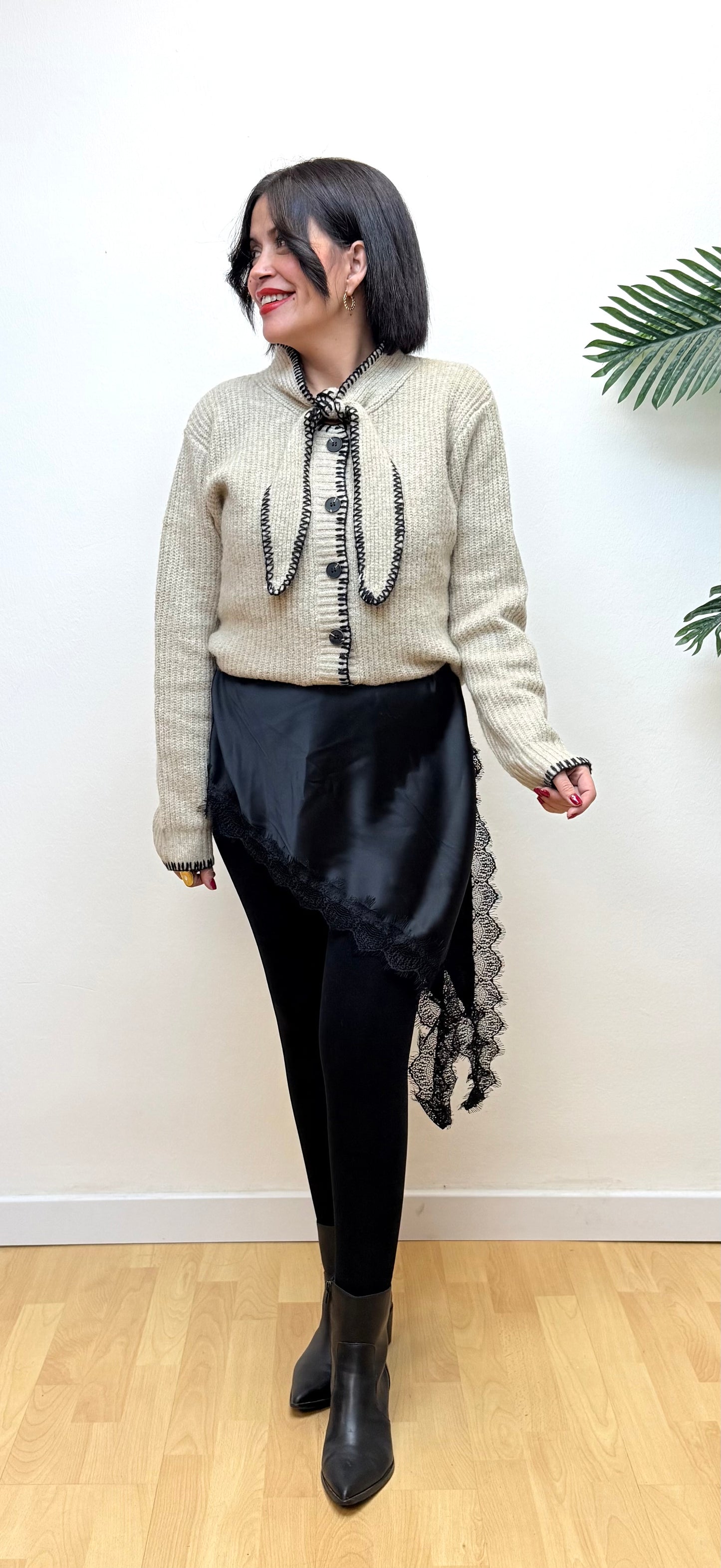 Jersey-rebeca combi lazo