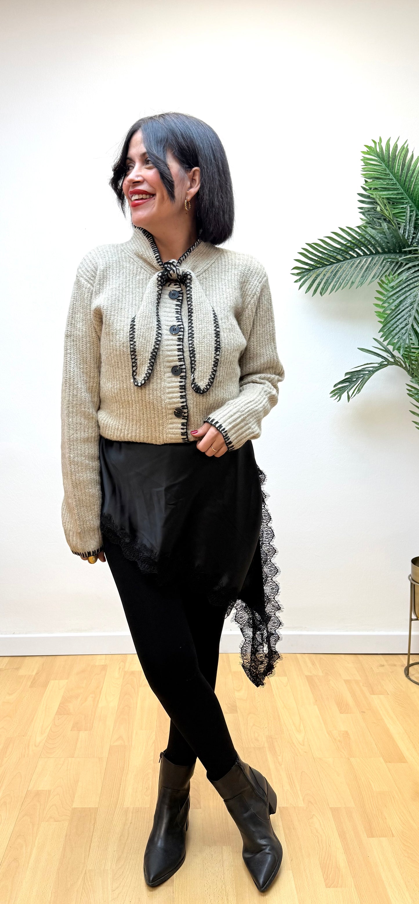 Jersey-rebeca combi lazo