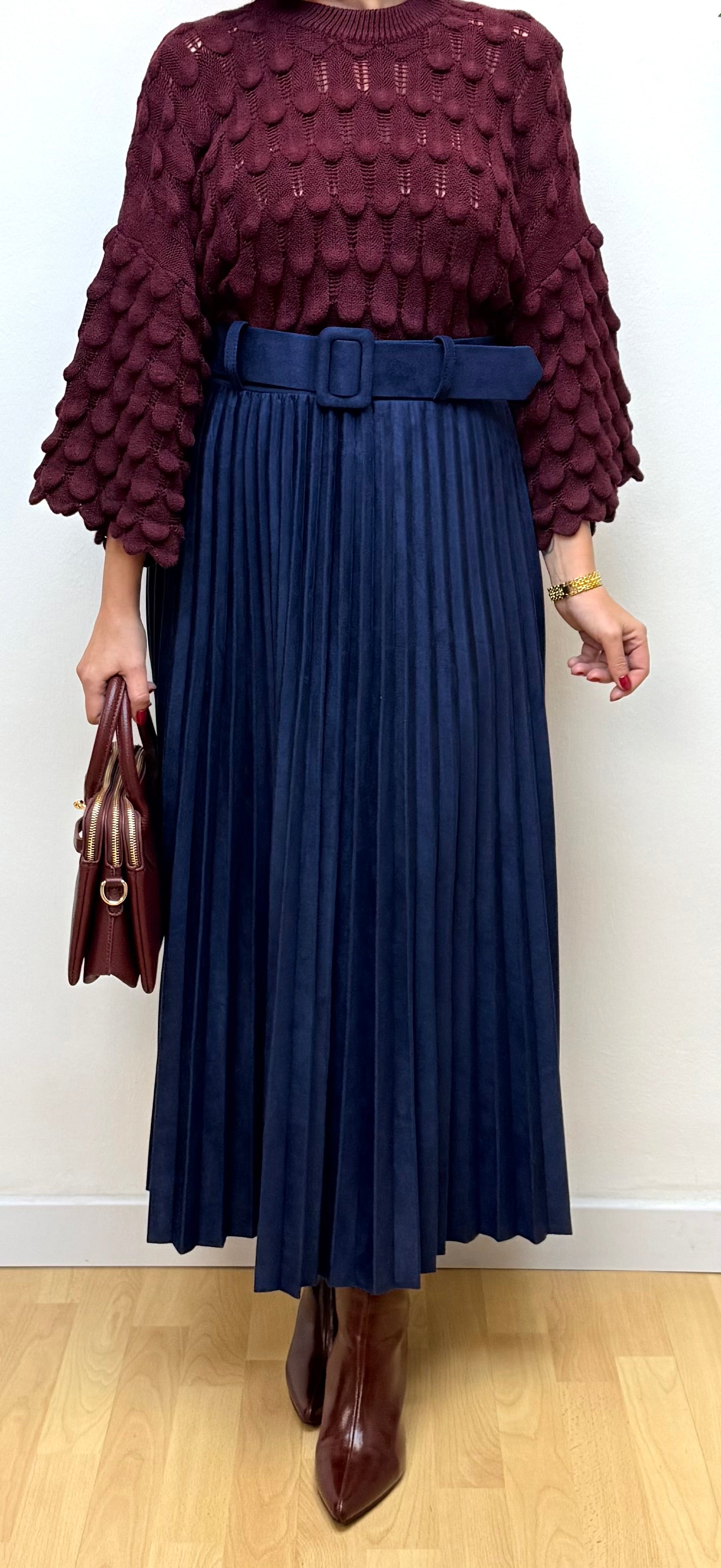 Jersey detalles Burdeos Camila