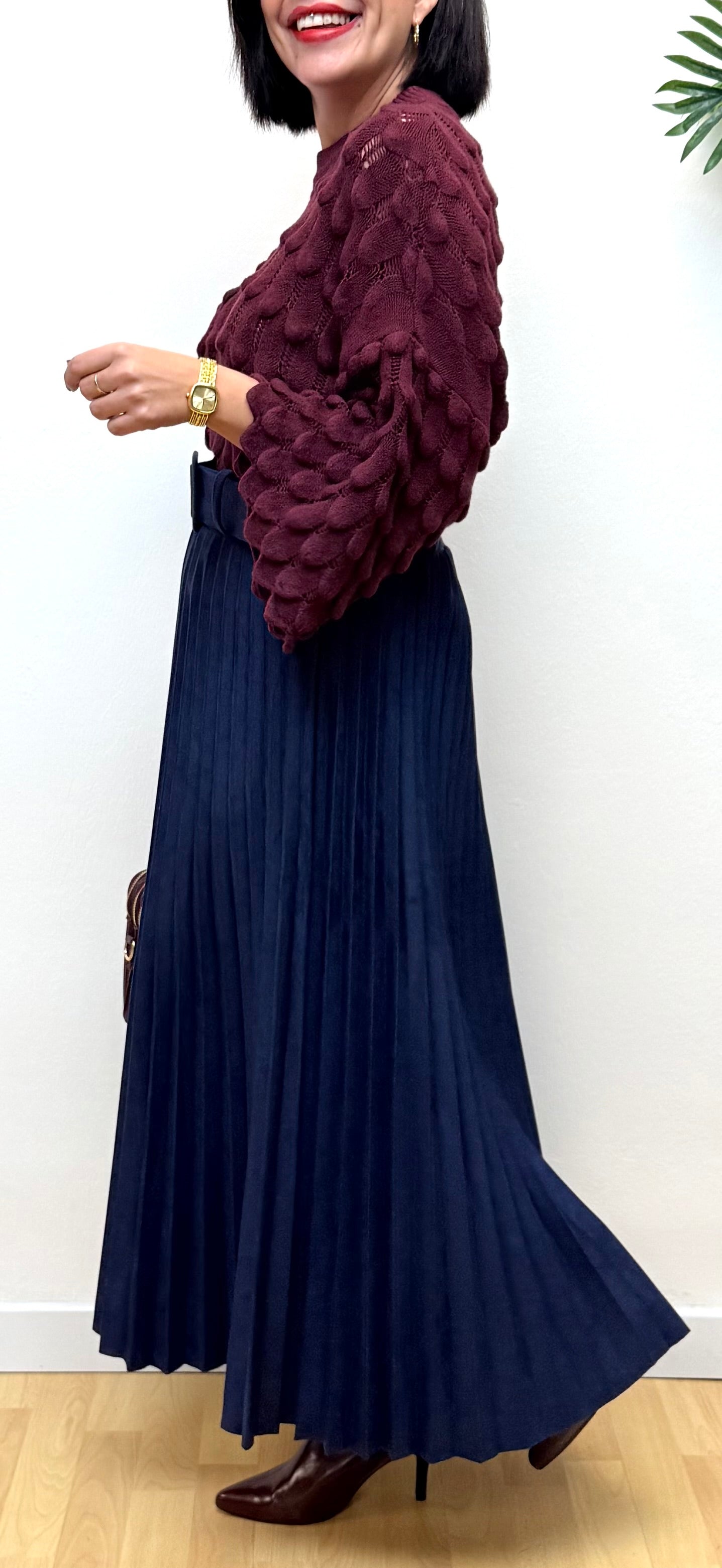 Jersey detalles Burdeos Camila