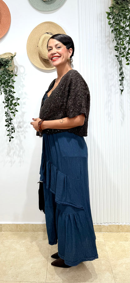 Bomber lentejuelas chocolate