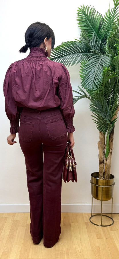 Jeans flare burdeos Elsa