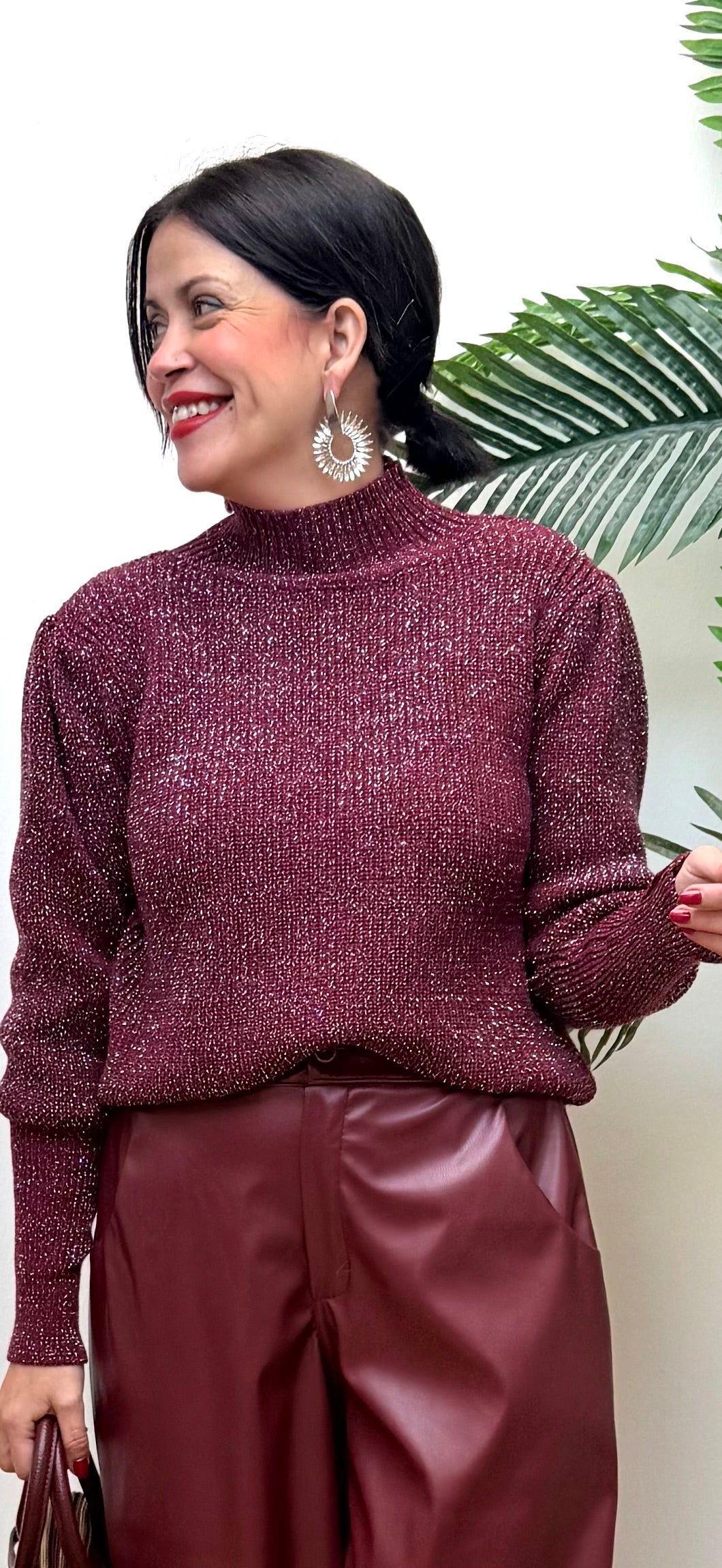 Jersey brillis Olivia burdeos