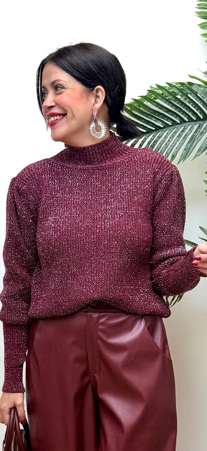 Jersey brillis Olivia burdeos